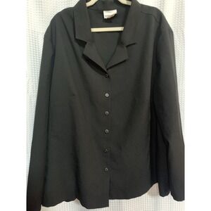 Fashion Bug Womens Plus Long Sleeve Button Blouse Style Shirt- Size 32w Black